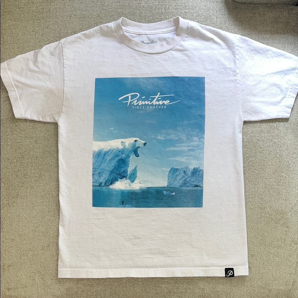 Men’s Large Primitive Iceberg Graphic Tee - White and Blue